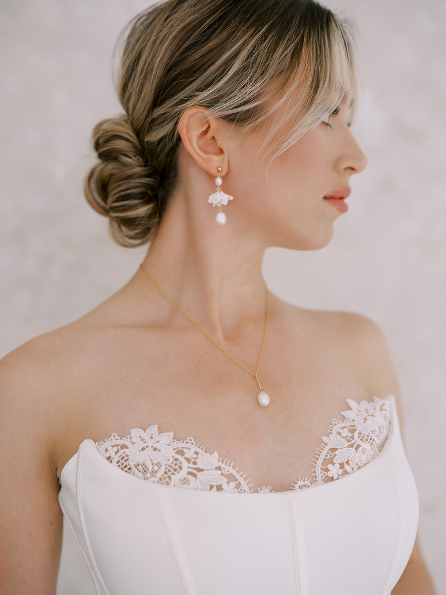 Whitney Baroque Pearl and Gold Bridal Necklace